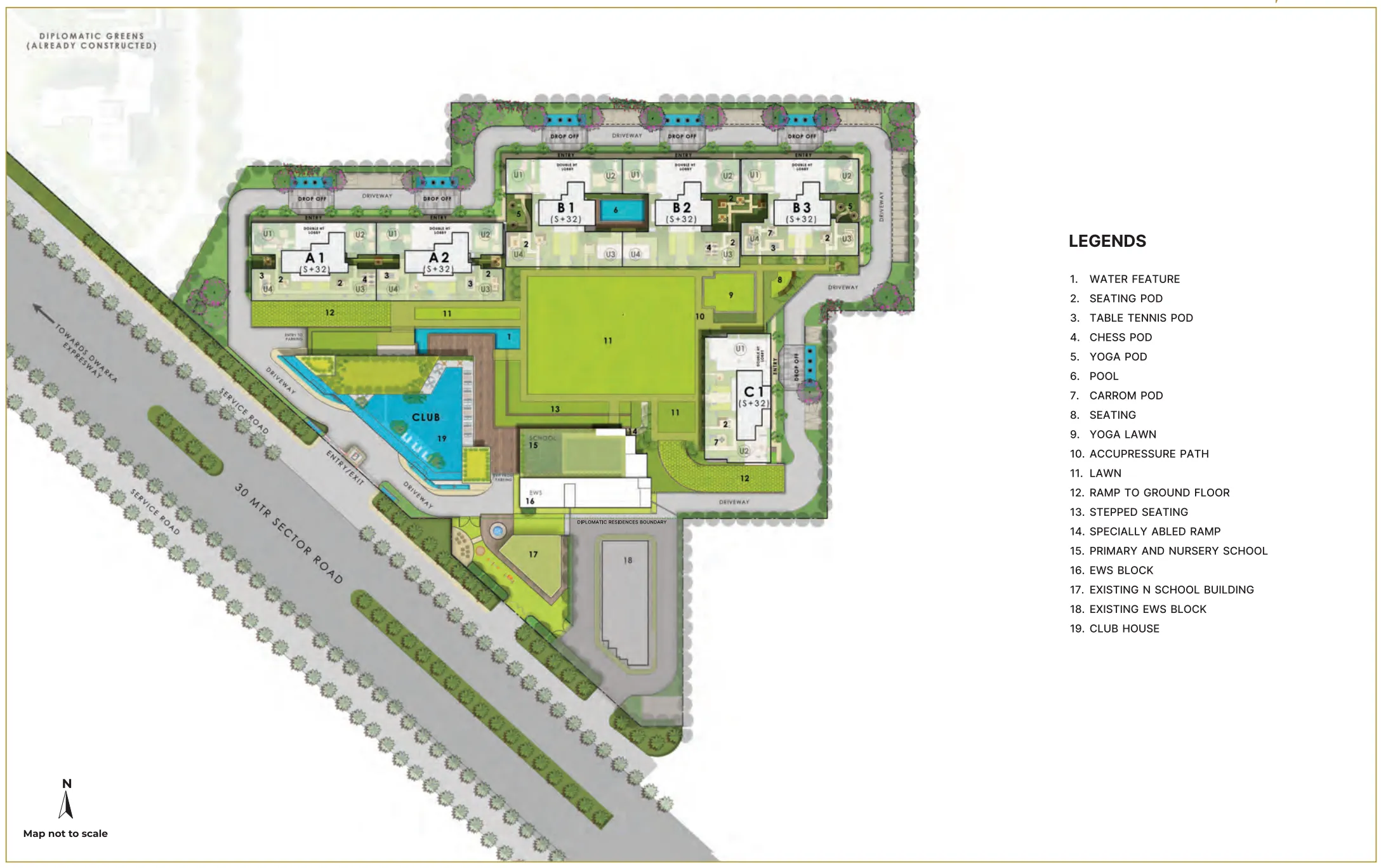 Puri Diplomatic Residences — site masterplan (indicative)