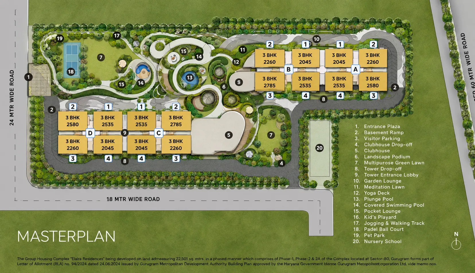 Conscient Elaira Residences Phase 2 & 2A — site masterplan (indicative)