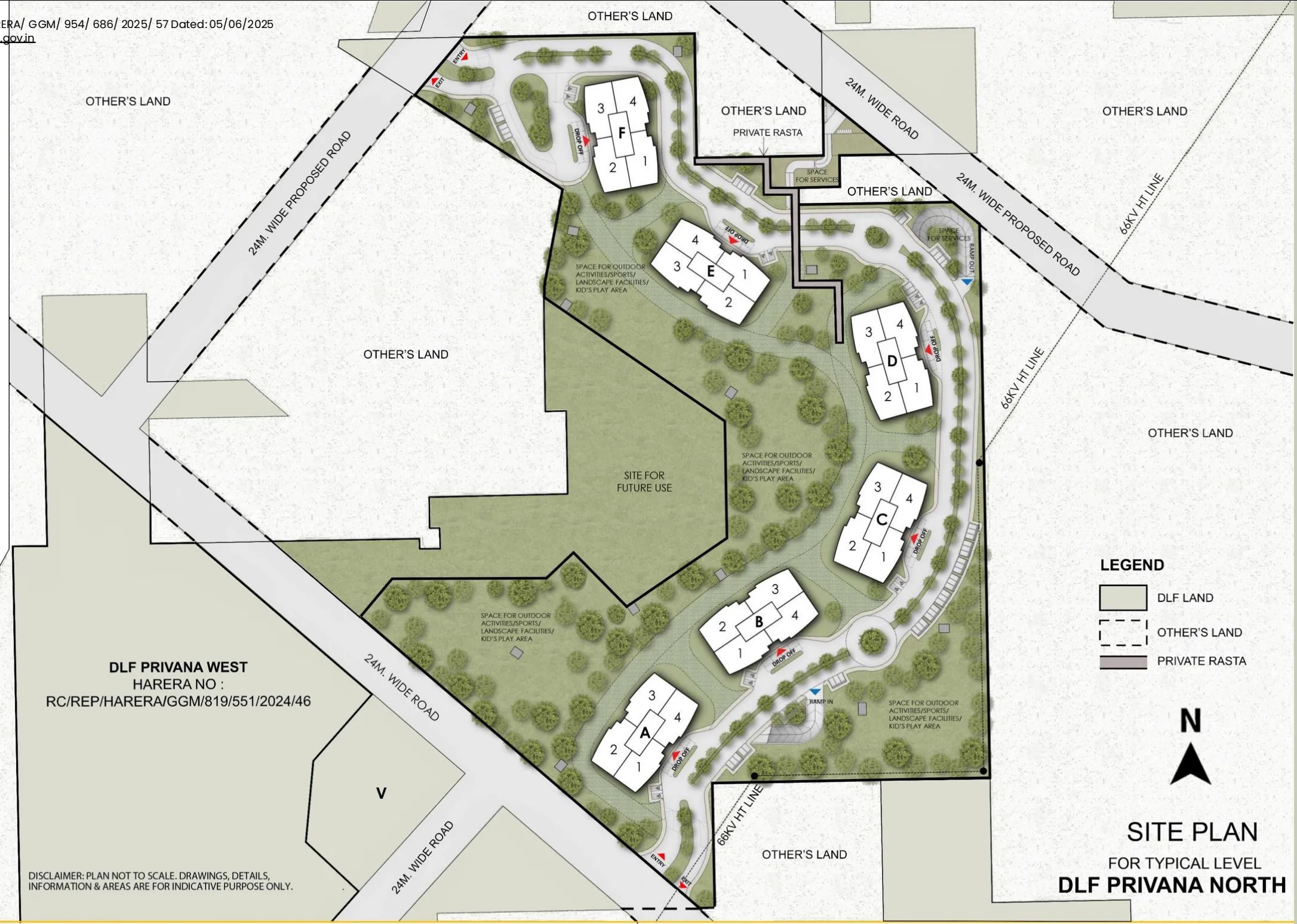 DLF Privana North — site masterplan (indicative)