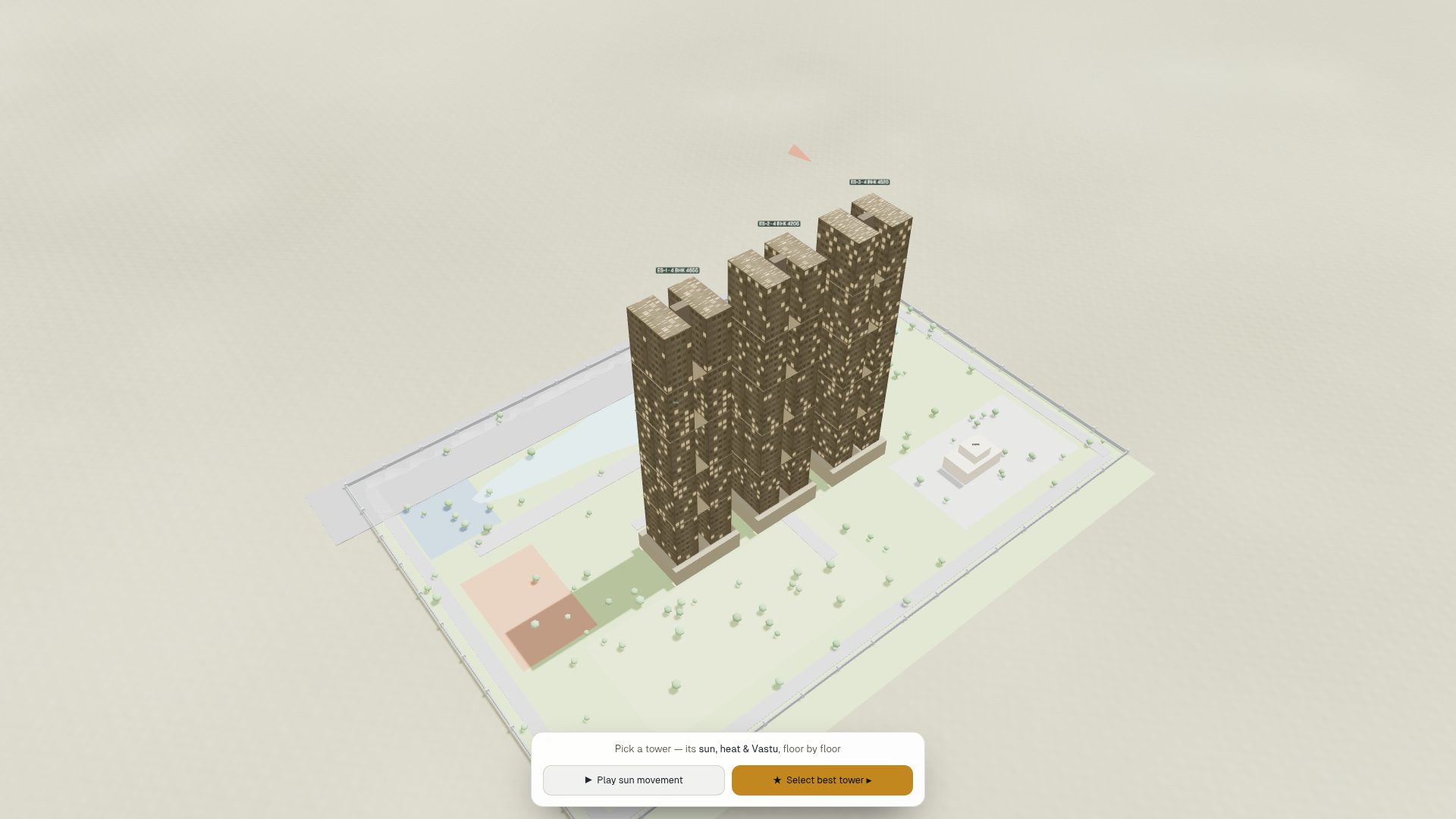 M3M Elie Saab — 3D sun & Vastu model